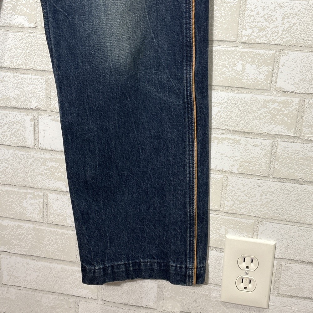Banana Republic High Rise Vintage Straight Jeans Sz 30 Contrast Piping Dark Wash - Picture 10 of 12